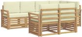 vidaXL Ensemble de canapés d'extérieur 7 pièces blanc et crème Polyester