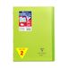 Clairefontaine 971403AMZC Pak met 2 Geniete Schriften Koverbook Groen - A4 21x29,7 cm - 96 Pagina's Grote Ruitjes - Wit Papier 90 g - Polypro Omslag