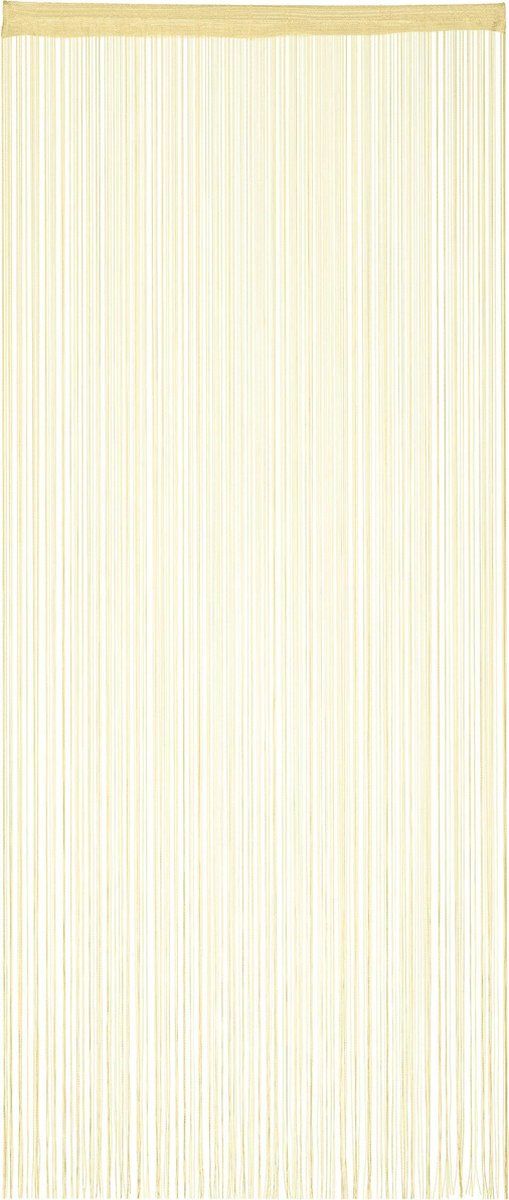 Relaxdays Draadgordijn - deurgordijn slierten - draadjesgordijn - gordijn franjes - beige