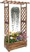 Merkloos Relaxdays Plantenbak met Trellis - Hout - Gevlamd - 183x110x44 cm