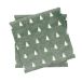 Scandi Essentials Serviette de table Linen trees 33x33 cm lot de 20 vert-blanc