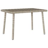 VidaXL Tuin salontafel rechthoekig 60x40x37 cm poly rattan lichtgrijs