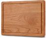 SOPHIOR Planche à découper en bois Cerisier - 35x25x2,5 cm - Avec gouttière à jus et poignées