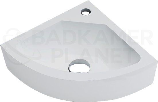 Badkamerplanet Solid Surface Fontein Corner - 30x30x10 cm - Wit