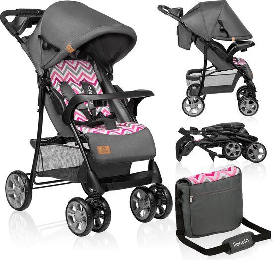 Lionelo Emma Plus Buggy - Roze - Compact en Lichtgewicht - Tot 15 kg