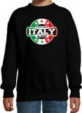 Bellatio Decorations Have fear Italy is here sweater met sterren embleem in de kleuren van de Italiaanse vlag - zwart - kids - Italie supporter / Italiaans elftal fan trui / EK / WK / kleding 170/176