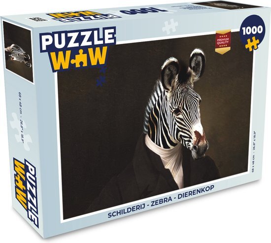 MuchoWow Puzzel Schilderij - Zebra - Dierenkop - Legpuzzel - Puzzel 1000 stukjes volwassenen