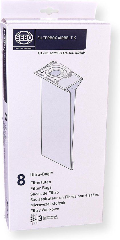 Sebo Originele K Series - Stofzuigerzakken - 8 Stuks - 6629ER