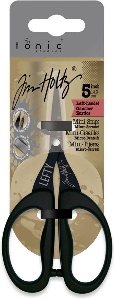 Tonic Studios Tim Holtz - 5 inch mini snip schaar - linkshandig - zwart