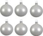 Decoris Kerstballen set - 12x stuks - wit - glas - 6 cm - mat