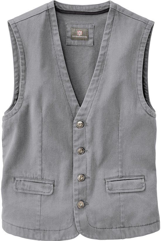 Jan Vanderstorm heren Bodywarmer - 74 - grijs - Plus Size