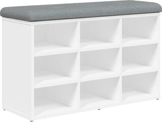 vidaXL Schoenenbank 82x32x50 cm bewerkt hout wit