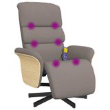vidaXL Elektrische Massagestoel Taupe Stof/Weefsel