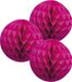 Papier kerstbal - 3x - roze - 10 cm - kerstversiering voor kerstboom