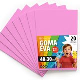 OFITURIA EVA-rubber voor school- en creatieve projecten, kleurrijke schuimplaten voor doe-het-zelfprojecten, kunst, kinderdecoratie, scrapbooking, ambachtelijke designs, 40 x 30 cm (roze, 20 stuks)
