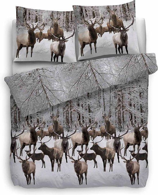 Heckettlane Heckett & Lane Ralph Dekbedovertrek Lits-jumeaux 240x200/220 Taupe/Grijs Flanel
