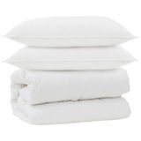 VidaXL 3378111 Dekbed met kussens met kussen 3 st Wit Microvezel