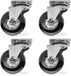 Sotech 4 stuks Zwenkwiel Swift, zwart, diameter: 50 mm, zonder vastzetter, belastbaar tot 35 kg