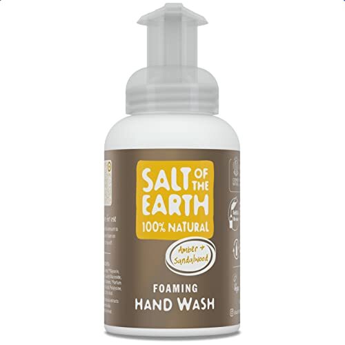 Salt of the Earth 100% natuurlijke schuimende handwas door zout van de aarde, Amber & sandelhout, 250 ml