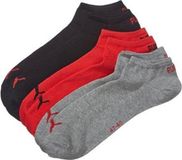 Puma Unisex Sneaker Plain (3-pack) - unisex enkelsokken - zwart - rood