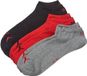 Puma Unisex Sneaker Plain (3-pack) - unisex enkelsokken - zwart - rood