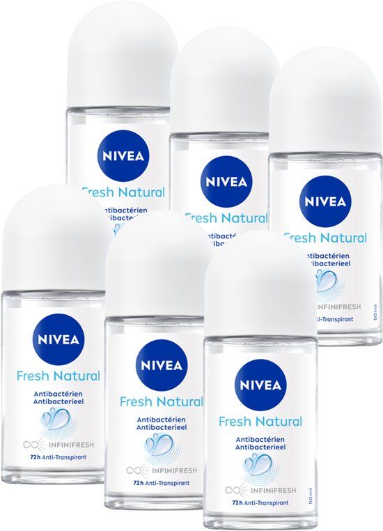 Nivea Fresh Natural Deodorant Roller - 6 x 50 ml - Voordeelverpakking