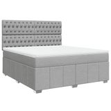 VidaXL Boxspring met matras, stof, lichtgrijs, 200x200 cm