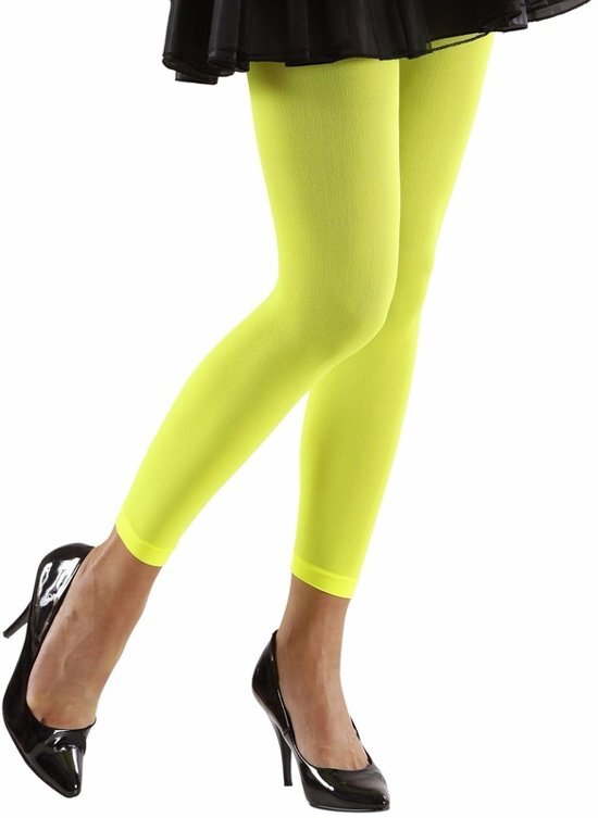 - Neon groene legging voor dames OS (S/M