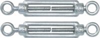 AMIG Spanschroeven/draadspanner met oog/oog - 2x - 11cm - verzinkt staal - 120kg - M6 schroefdraad