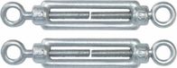 AMIG Spanschroeven/draadspanner met oog/oog - 2x - 11cm - verzinkt staal - 120kg - M6 schroefdraad