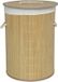 Gerimport Panier à linge en bambou Irka - 48 litres - D35 x 50 cm - avec couvercle / doublure - pliable