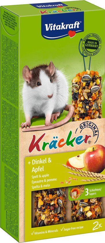 Vitakraft Rattenkracker - Appel & Spelt - 2 stuks - Rattensnack
