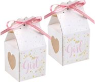 Santex Cadeaudoosjes Baby Girl - Babyshower Bedankje - 12 Stuks - Wit/Roze - 4 cm
