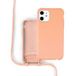 Coverzs ShieldCase Silicone case met koord voor Apple iPhone 12 / 12 Pro - oranje