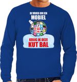 Bellatio Decorations Kut Kerstbal sweater / Kerst trui Ik vroeg om een mobiel krijg ik deze kut bal blauw voor heren - Kerstkleding / Christmas outfit XL