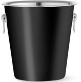 Bar Up Serie - Stalen Champagne Emmer - 3.3L - Zwart - Ronde Handgrepen