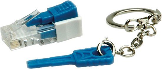 Roline RJ45 Port Lock - White/Blue