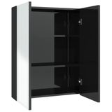 VidaXL Badkamerkast met spiegel 60x15x75 cm MDF glanzend zwart
