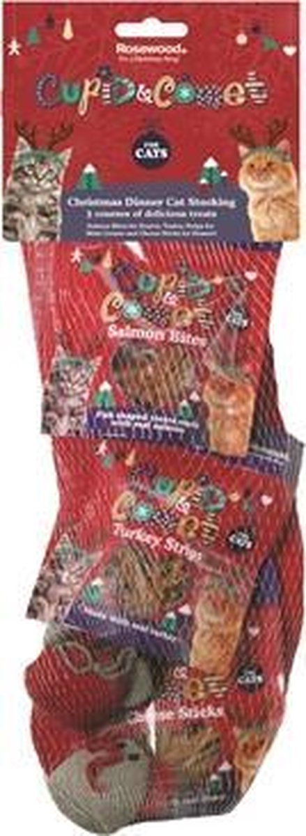 Cupid & comet Kerstdiner kerstsok voor katten