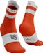 Compressport Pro Racing Socks V4.0 Run High Hardloopsokken Unisex Tigerlily/White Gestreept Maat 45-48