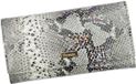 Patrizia SNR-100 - Portefeuille Femme - Cuir - Protection RFID - Bleu/Gris/Orange/Noir