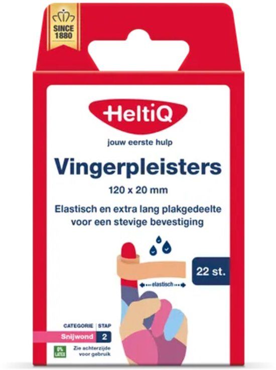 HeltiQ Vingerpleisters 120x20mm 22 Stuks