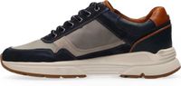 Australian Footwear Connery Lage Sneakers Mannen Leer Blauw-grijs-tan Maat 41