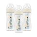 DODIE Set van 3 zuigflessen, multi-geperforeerd, anti-koliek, 330 ml, blauw