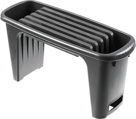 Nature Tuinkruk 2-in-1 - Tuinzit/-knielkruk - tuin werkbank - grijs - H34 x 66 x 25cm