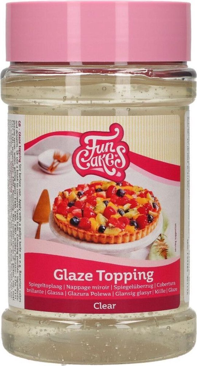 FunCakes Glaze Topping: Topping voor taarten, Heerlijke smaak, Perfect voor het decoreren van taarten en cupcakes, Dessert topping. 375 g