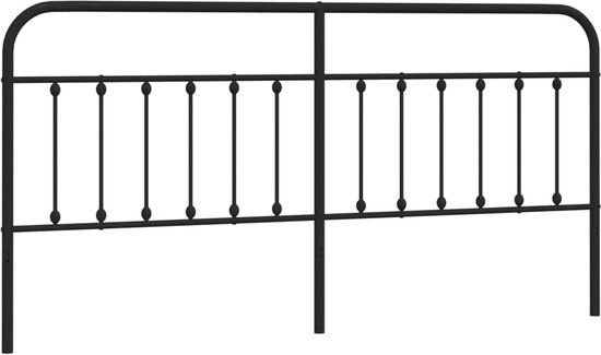 vidaXL Hoofdbord Metaal Zwart 200 cm