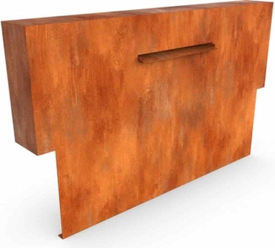 Geroba Cascadi Cortenstaal Watervalelement op vijver 3000 x 250 x 1200 mm