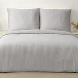 Good Nite Beddengoedsets 200 x 200 cm, grijs gestreept, microvezel, beddengoed, 200 x 200 cm + 2 kussenslopen van 80 x 80 cm, beddengoed met ritssluiting
