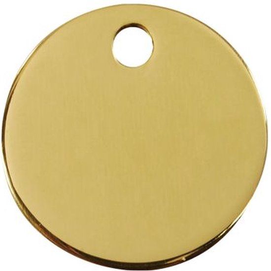 Red Dingo Hondenpenning - maat S - rond - 20 mm - goudkleurig